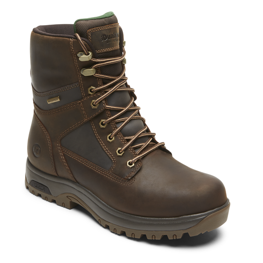 Dunham Men's 8000Works Waterproof 8-Inch Plain Toe Boot Brown Leather Dunham Men's 8000Works Waterproof 8-Inch Plain Toe Boot Brown Leather