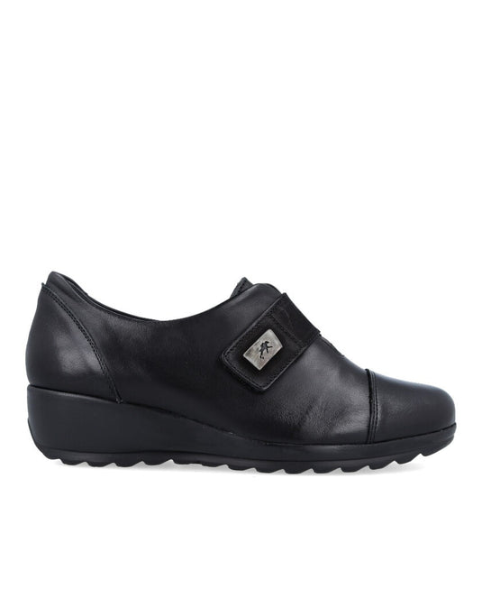 Fluchos Women's Mar F1071 Adjustable Instep Wedge Black Leather Fluchos Women's Mar F1071 Adjustable Instep Wedge Black Leather