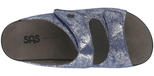 SAS Women's Cozy Slide Sandals Silver Blue SAS Women's Cozy Slide Sandals Silver Blue
