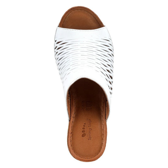 Spring Step Women's Cunacena Slide White Spring Step Women's Cunacena Slide White