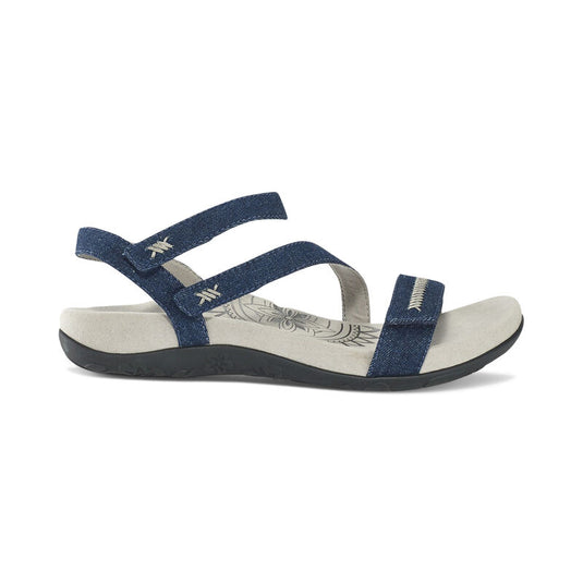 Aetrex Women's Gabby Adjustable Quarter Strap Sandal Denim