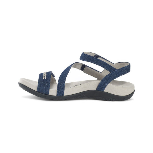 Aetrex Women's Gabby Adjustable Quarter Strap Sandal Denim Aetrex Women's Gabby Adjustable Quarter Strap Sandal Denim