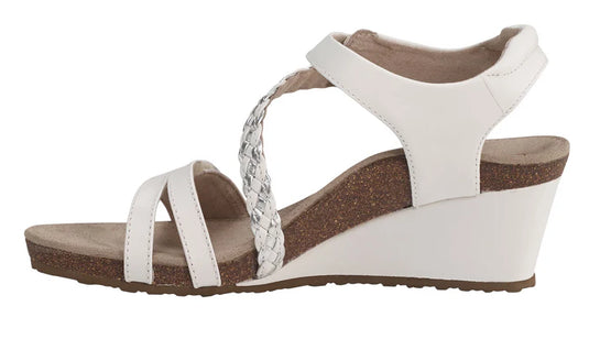 Aetrex Women's Naya Wedge Sandal White