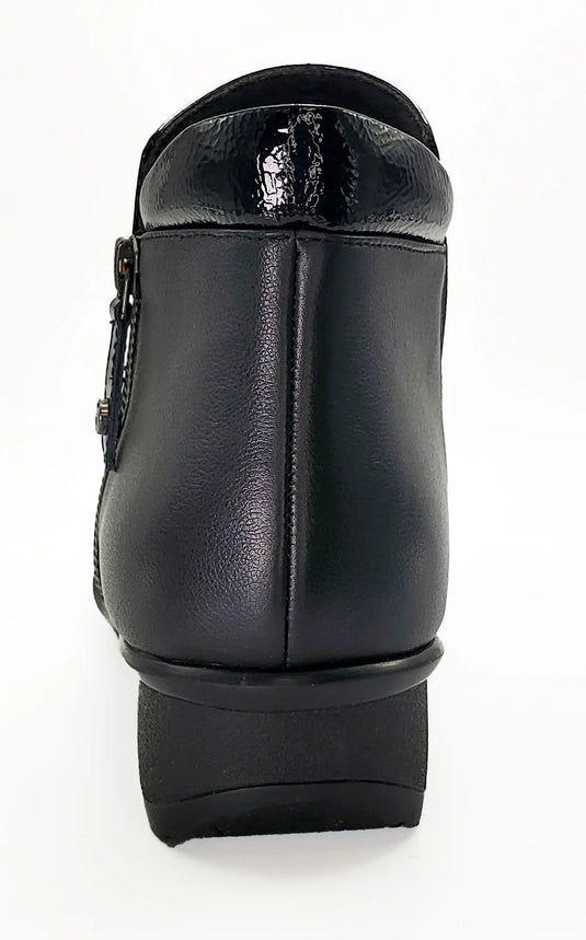 Revere Women's Damascus Bootie Black Patent Revere Women's Damascus Bootie Black Patent