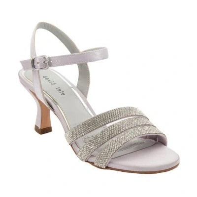 David Tate Women's Trio Evening Sandal Silver Satin David Tate Women's Trio Evening Sandal Silver Satin