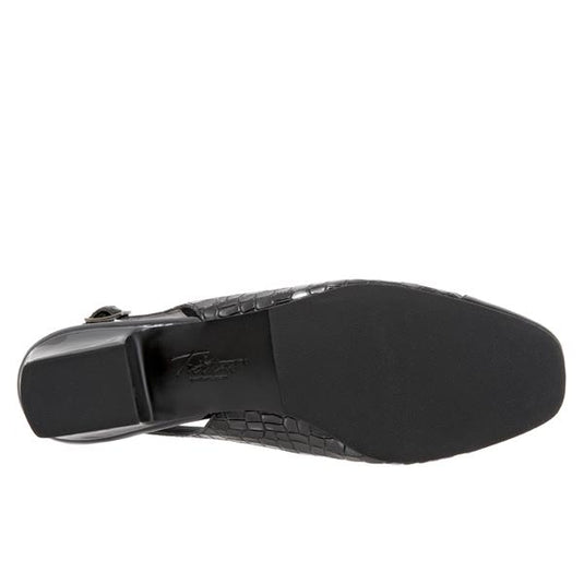 Trotters Women's Dea Slingback Sandals Black Croc Trotters Women's Dea Slingback Sandals Black Croc