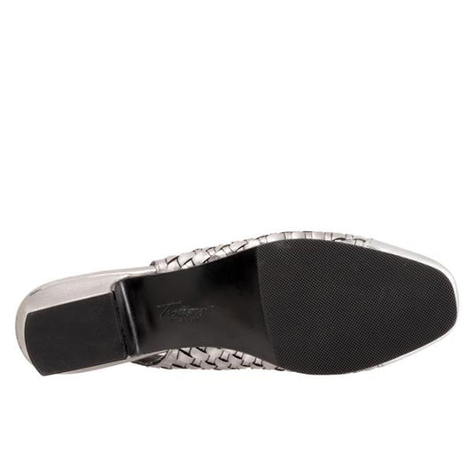 Trotters Women's Dea Slingback Sandals Pewter Woven Trotters Women's Dea Slingback Sandals Pewter Woven