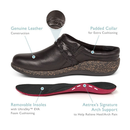 Aetrex Women's Libby Braided Clog Black Aetrex Women's Libby Braided Clog Black