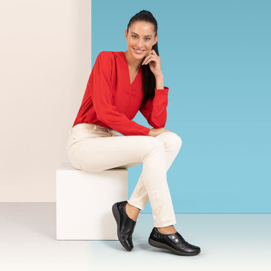 Aetrex Women's Karina Monk Strap Shoes Iron Aetrex Women's Karina Monk Strap Shoes Iron