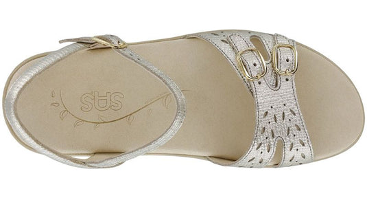 SAS Women's Duo Ankle Strap Sandals Gold Linen