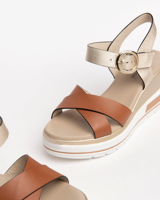 NeroGiardini Women's E218737D Wedge Cognac NeroGiardini Women's E218737D Wedge Cognac