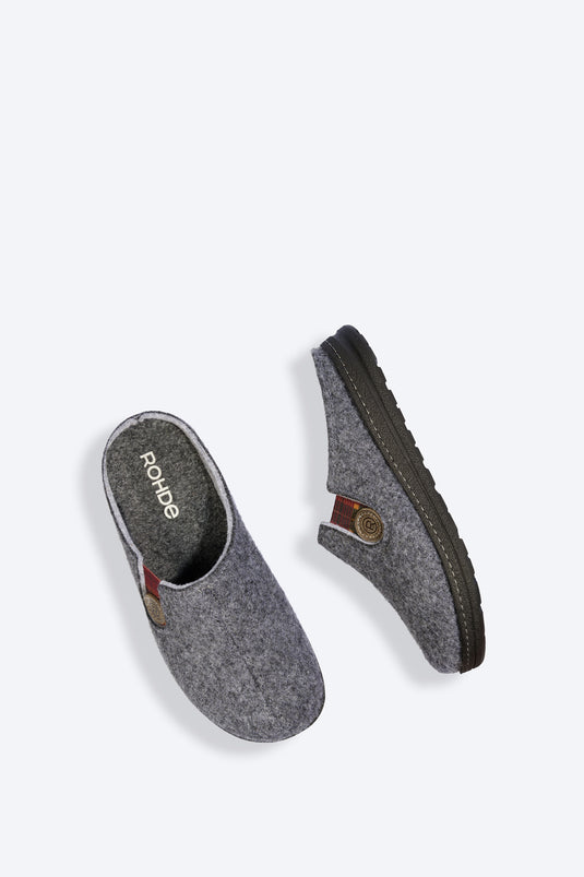 ROHDE Men's Herren Pantoletten mit Kaltfutter Softfilz Weite G - STONE CAILLON ROHDE Men's Herren Pantoletten mit Kaltfutter Softfilz Weite G - STONE CAILLON