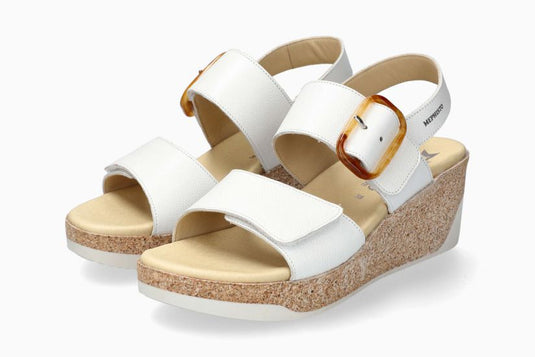 Mephisto Women's Giulia Wedge Sandals White Mephisto Women's Giulia Wedge Sandals White