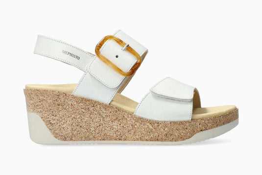 Mephisto Women's Giulia Wedge Sandals White Mephisto Women's Giulia Wedge Sandals White