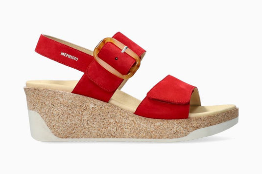Mephisto Women's Giulia Wedge Sandals Scarlet Mephisto Women's Giulia Wedge Sandals Scarlet