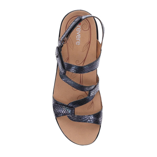 Revere Women's Miami Back Strap Sandals Slate Interest Revere Women's Miami Back Strap Sandals Slate Interest