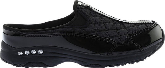 Easy Spirit Women's Traveltime Clogs Black/Silver Patent