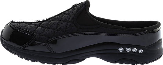 Easy Spirit Women's Traveltime Clogs Black/Silver Patent Easy Spirit Women's Traveltime Clogs Black/Silver Patent