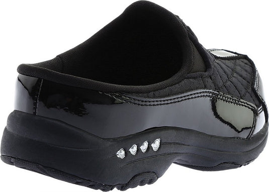 Easy Spirit Women's Traveltime Clogs Black/Silver Patent Easy Spirit Women's Traveltime Clogs Black/Silver Patent