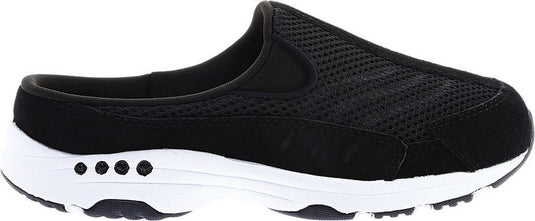 Easy Spirit Women's Traveltime Clogs Black/White Suede