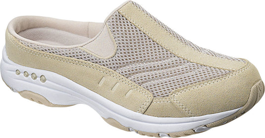 Easy Spirit Women's Traveltime Clogs Light Tan/White Suede Easy Spirit Women's Traveltime Clogs Light Tan/White Suede