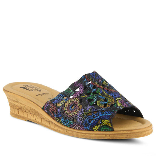 Spring Step Women's Estella-R Slide Sandal Black Multi Spring Step Women's Estella-R Slide Sandal Black Multi