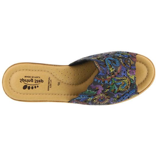 Spring Step Women's Estella-R Slide Sandal Black Multi Spring Step Women's Estella-R Slide Sandal Black Multi
