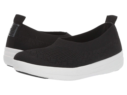 Fitflop Women's Uberknit slip on Ballerina Black Fitflop Women's Uberknit slip on Ballerina Black