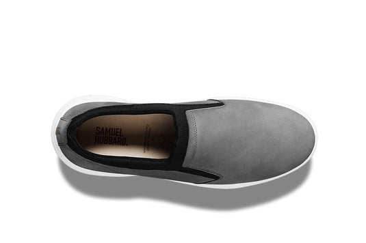 Samuel Hubbard Men's Flight Slip-On Light Grey Nubuck / White Sole Samuel Hubbard Men's Flight Slip-On Light Grey Nubuck / White Sole