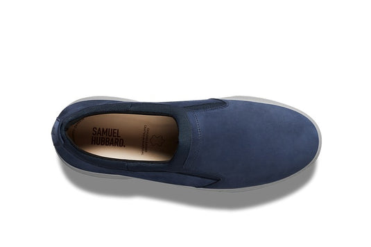 Samuel Hubbard Men's Flight Slip-On Navy Nubuck / Dark Gray Sole Samuel Hubbard Men's Flight Slip-On Navy Nubuck / Dark Gray Sole