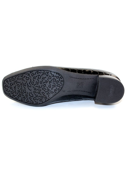 Ara Women's Graz Block Heel Black Croc Ara Women's Graz Block Heel Black Croc