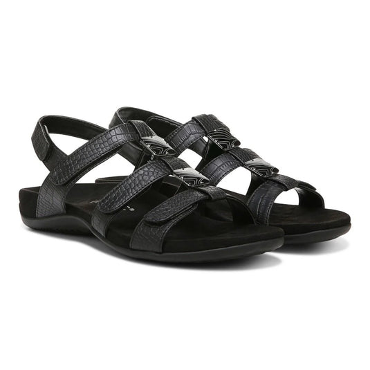 Vionic Women's Amber Sandals Black Crocodile Vionic Women's Amber Sandals Black Crocodile