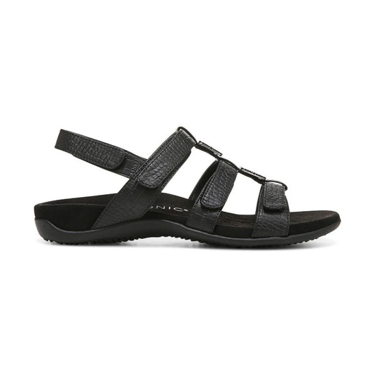 Vionic Women's Amber Sandals Black Crocodile Vionic Women's Amber Sandals Black Crocodile