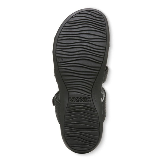 Vionic Women's Amber Sandals Black Crocodile Vionic Women's Amber Sandals Black Crocodile