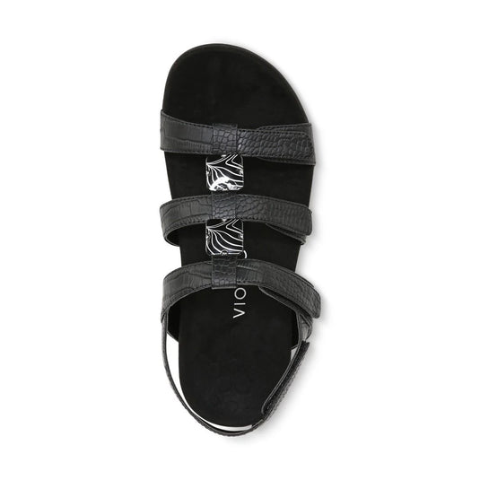 Vionic Women's Amber Sandals Black Crocodile Vionic Women's Amber Sandals Black Crocodile