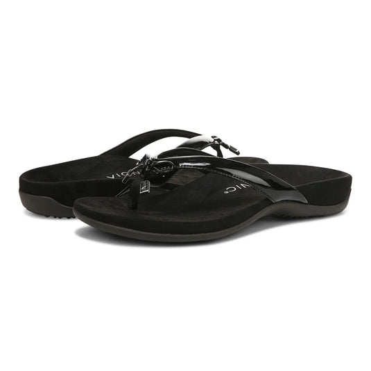 Vionic Women's Bella Toe Post Sandals Black Vionic Women's Bella Toe Post Sandals Black