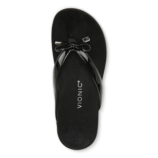 Vionic Women's Bella Toe Post Sandals Black Vionic Women's Bella Toe Post Sandals Black