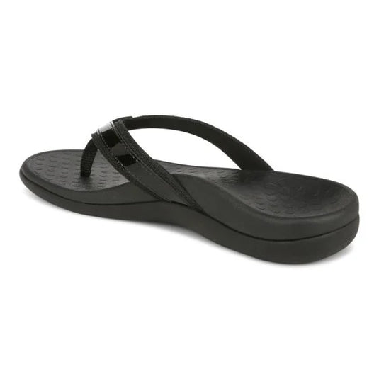 Vionic Women's Tide II Toe Post Sandal Black Vionic Women's Tide II Toe Post Sandal Black