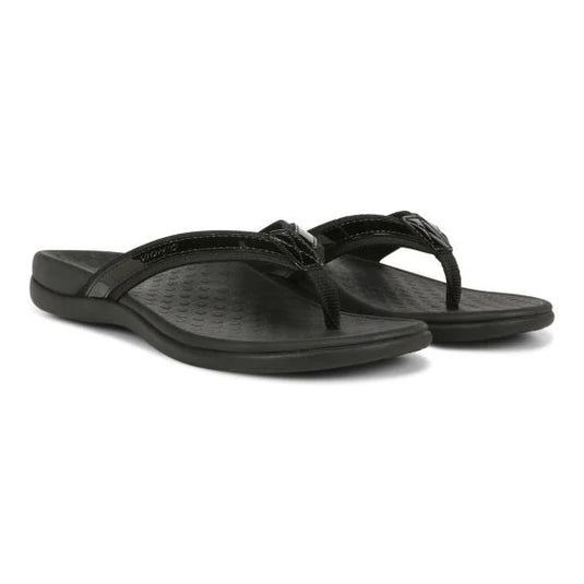 Vionic Women's Tide II Toe Post Sandal Black Vionic Women's Tide II Toe Post Sandal Black