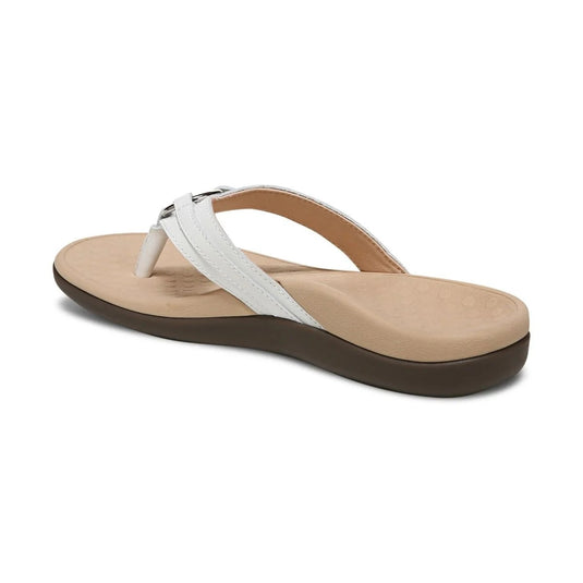 Vionic Women's Aloe Smooth Toe Post Sandal White