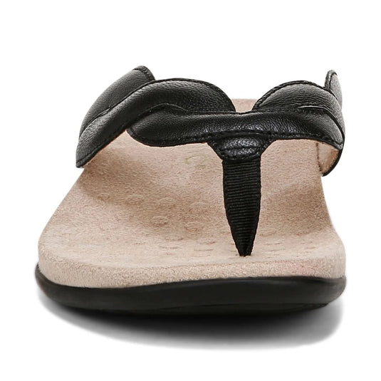 Vionic Women's Bella Braid Toe Post Sandal Black Vionic Women's Bella Braid Toe Post Sandal Black