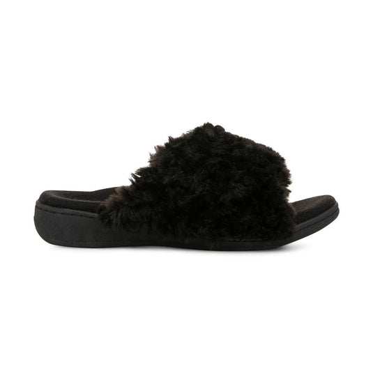 Vionic Women's Relax II Slippers Black Fur Vionic Women's Relax II Slippers Black Fur