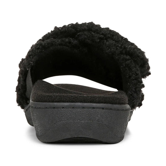 Vionic Women's Relax II Slippers Black Fur Vionic Women's Relax II Slippers Black Fur