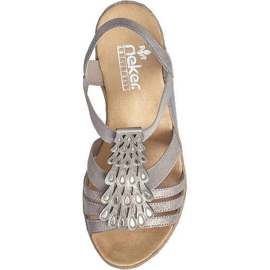 Rieker Women's 62436-40 Fanni 36 Sandal Grey Synthetic Rieker Women's 62436-40 Fanni 36 Sandal Grey Synthetic