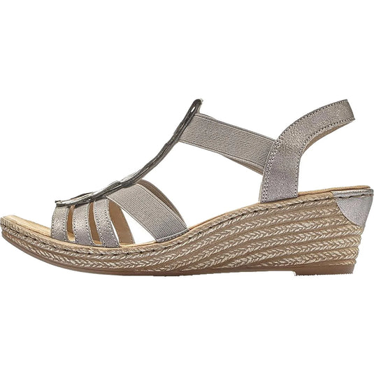 Rieker Women's 62436-40 Fanni 36 Sandal Grey Synthetic Rieker Women's 62436-40 Fanni 36 Sandal Grey Synthetic