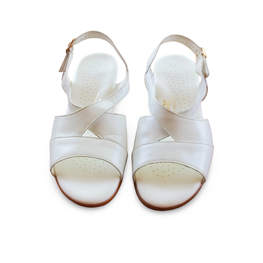 SAS Women's Caress Elevated Wedge Sandals White