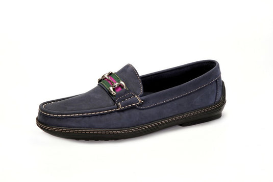 Handsewn Company Men's Bit Stripe Driver Nubuck Navy Handsewn Company Men's Bit Stripe Driver Nubuck Navy