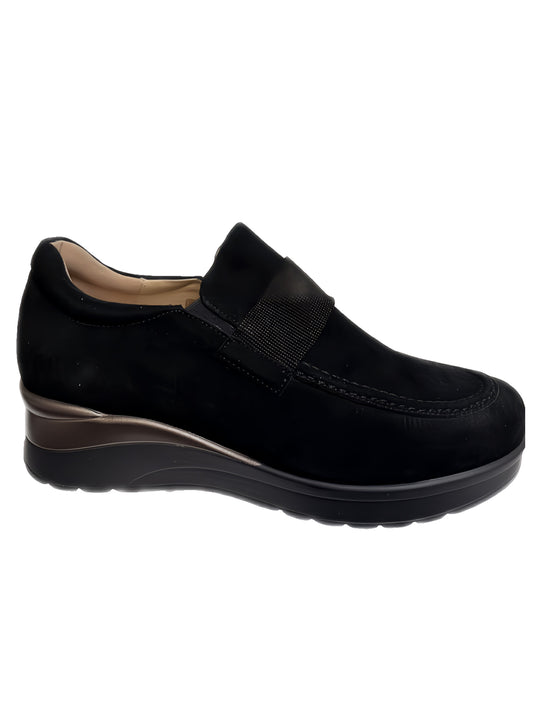Piesanto Women's Slip On 235027 Black Suede Piesanto Women's Slip On 235027 Black Suede