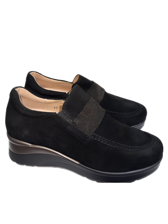 Piesanto Women's Slip On 235027 Black Suede