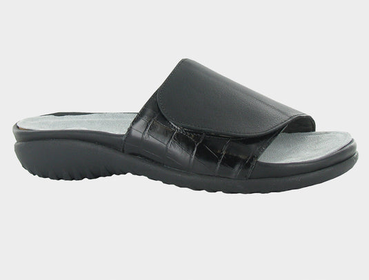 Naot Women's Ipo Sandals Soft Black Lthr/Black Croc Lthr Naot Women's Ipo Sandals Soft Black Lthr/Black Croc Lthr